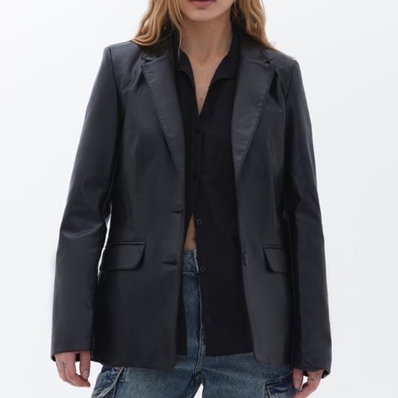 Brook Brothers 100% lamb leather black super soft, one button, size L - Picture 16 of 16